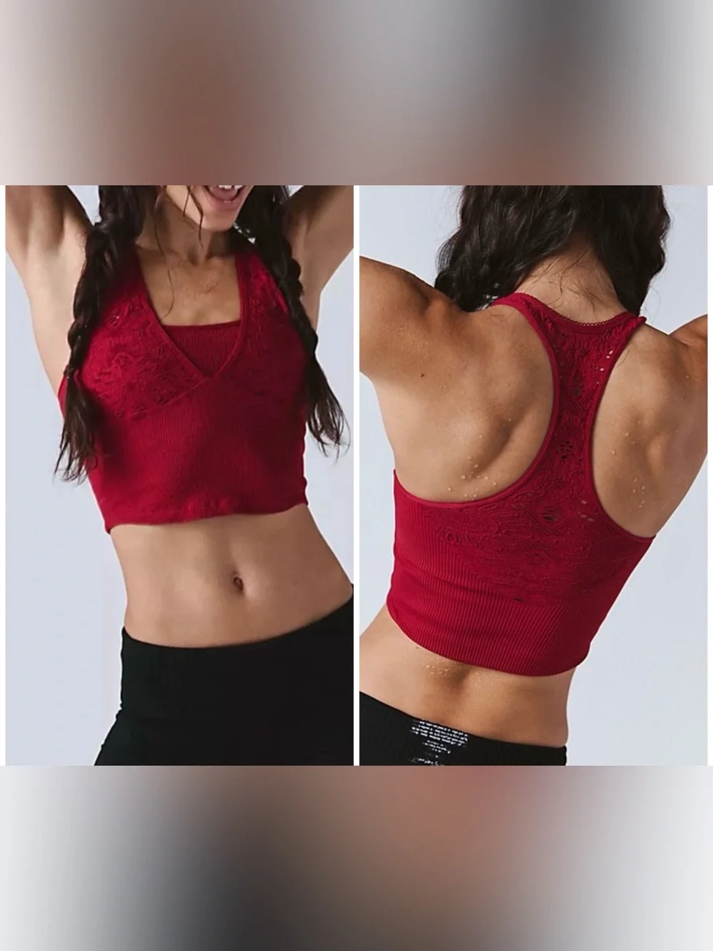 NWOT Free People FP Movement Far Out Cami - cranberry red - M/L
